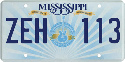 MS license plate ZEH113