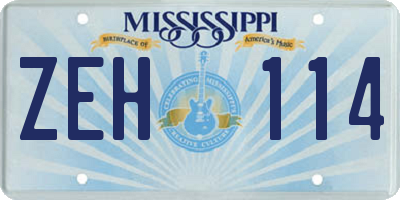 MS license plate ZEH114