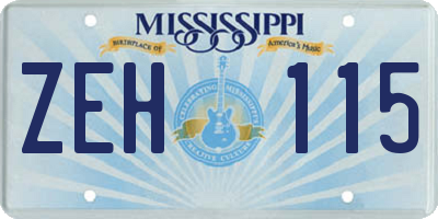 MS license plate ZEH115