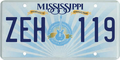 MS license plate ZEH119
