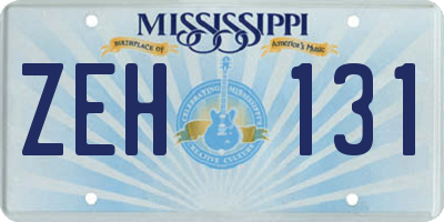 MS license plate ZEH131