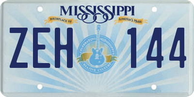 MS license plate ZEH144