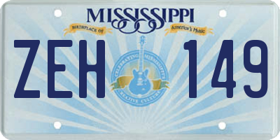 MS license plate ZEH149