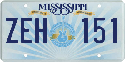 MS license plate ZEH151