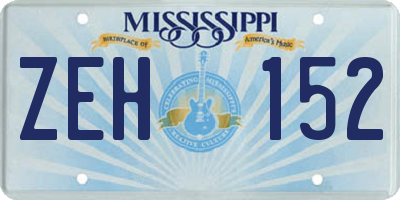 MS license plate ZEH152