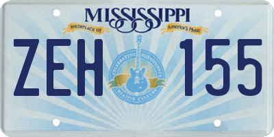 MS license plate ZEH155