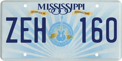 MS license plate ZEH160