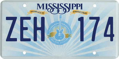 MS license plate ZEH174