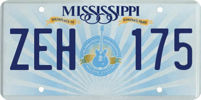 MS license plate ZEH175