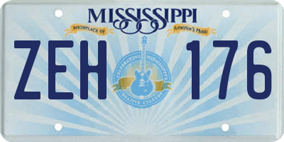 MS license plate ZEH176