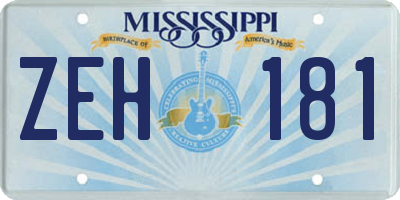 MS license plate ZEH181