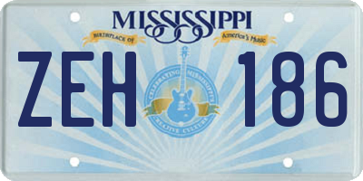 MS license plate ZEH186