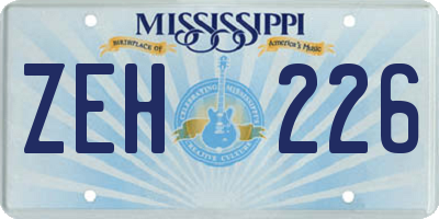 MS license plate ZEH226