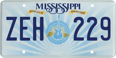 MS license plate ZEH229