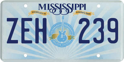 MS license plate ZEH239