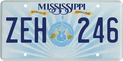MS license plate ZEH246