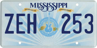 MS license plate ZEH253