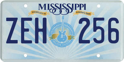 MS license plate ZEH256