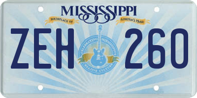 MS license plate ZEH260