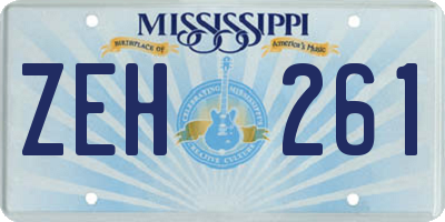 MS license plate ZEH261