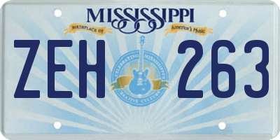 MS license plate ZEH263