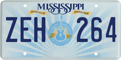 MS license plate ZEH264