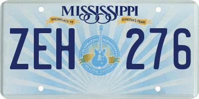 MS license plate ZEH276