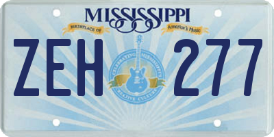MS license plate ZEH277