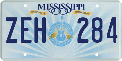 MS license plate ZEH284