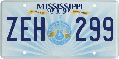 MS license plate ZEH299
