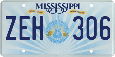 MS license plate ZEH306