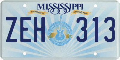 MS license plate ZEH313