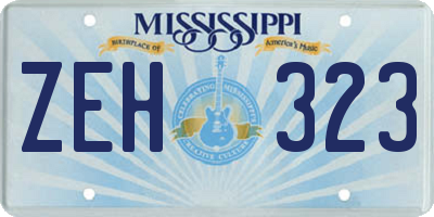 MS license plate ZEH323