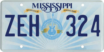MS license plate ZEH324