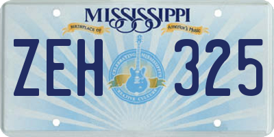 MS license plate ZEH325