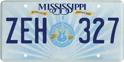MS license plate ZEH327