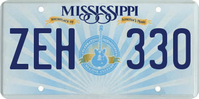 MS license plate ZEH330