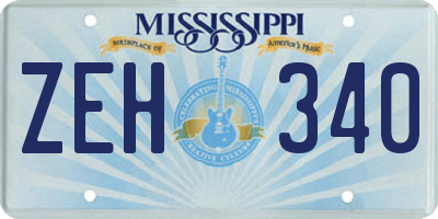 MS license plate ZEH340