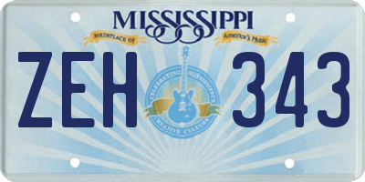 MS license plate ZEH343