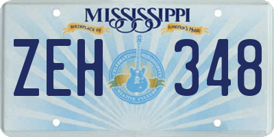 MS license plate ZEH348