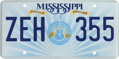 MS license plate ZEH355
