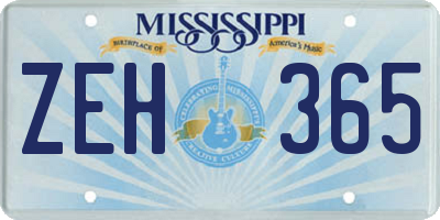 MS license plate ZEH365