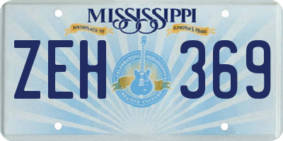 MS license plate ZEH369
