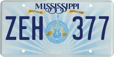 MS license plate ZEH377