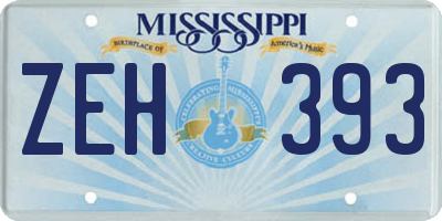 MS license plate ZEH393