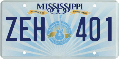 MS license plate ZEH401