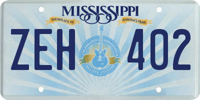 MS license plate ZEH402