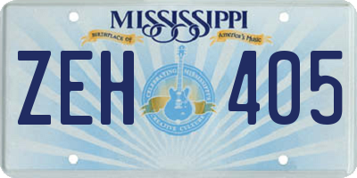 MS license plate ZEH405