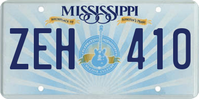 MS license plate ZEH410