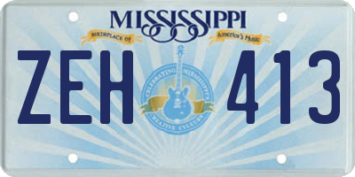 MS license plate ZEH413